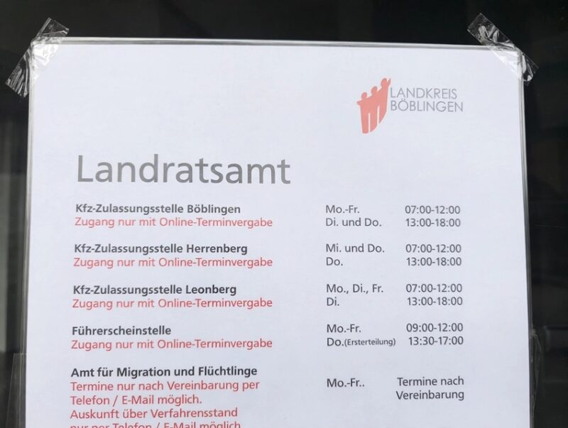 natpis u njemacko na zullasungstelle