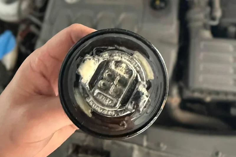 cep od ulja zaprljan emulzijom vode i ulja na volkswagenovom vozilu
